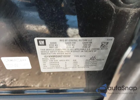 2017 Cadillac Xt5 Luxury z USA, uszkodzony, nr VIN 1GYKNBRS0HZ102202